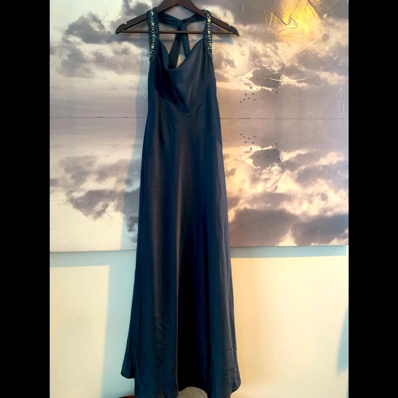 BCBGMaxAzria Dresses & Skirts - BCBG Maxazria navy blue satin gown
